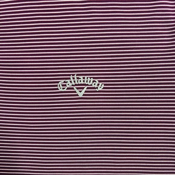 Callaway Golf Polo Shirt Mens XL Purple Striped Short Sleeve Performance Stretch - Picture 3 of 9